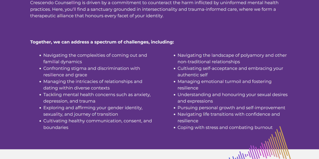 Case Study and Portfolio Sample: Crescendo Counselling Website Design